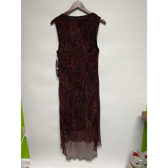 Vintage Midi Dress Womens 16W Deadstock Forest Fairy 90s Grunge Whimsy Sheer - Picture 7 of 16